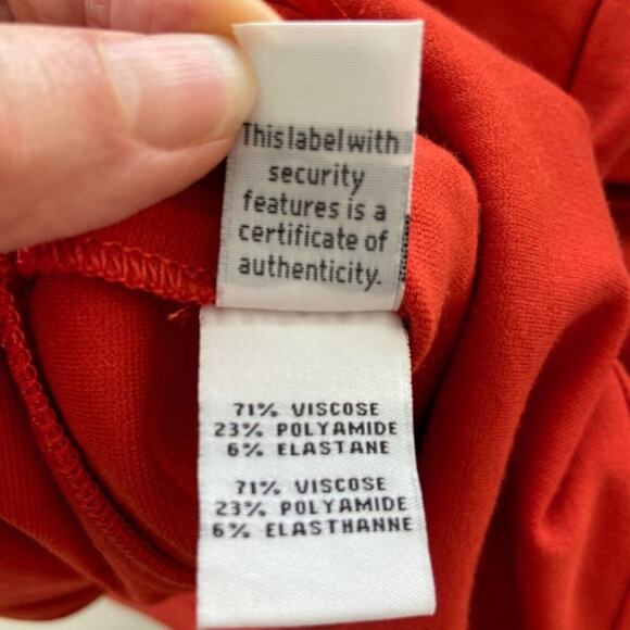 Diane Von Furstenberg Cezanne Red Orange Stretch Midi Dress w/‎ pockets sz 0 - Picture 7 of 13